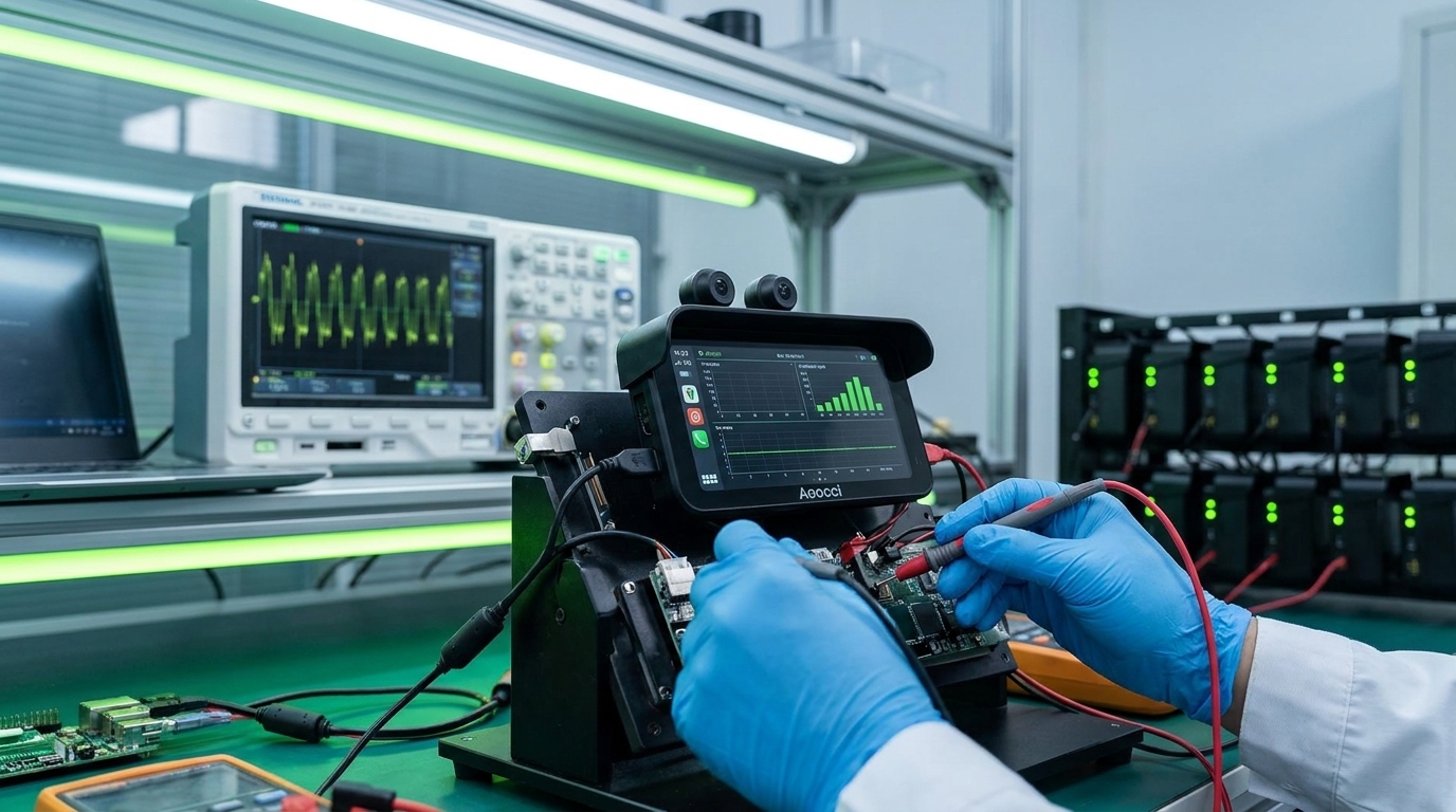 Aoocci R&D and aging test bench in Shenzhen