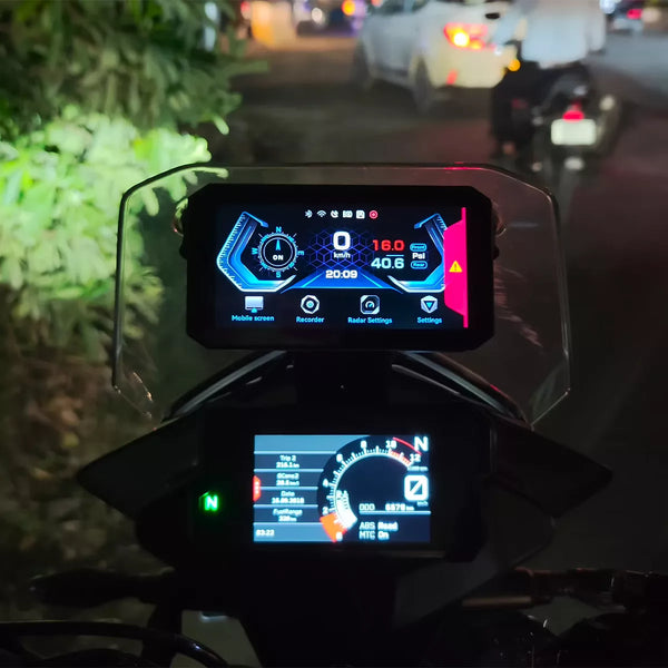 Integrated motorcycle CarPlay dash cam BSD combo OEM platform